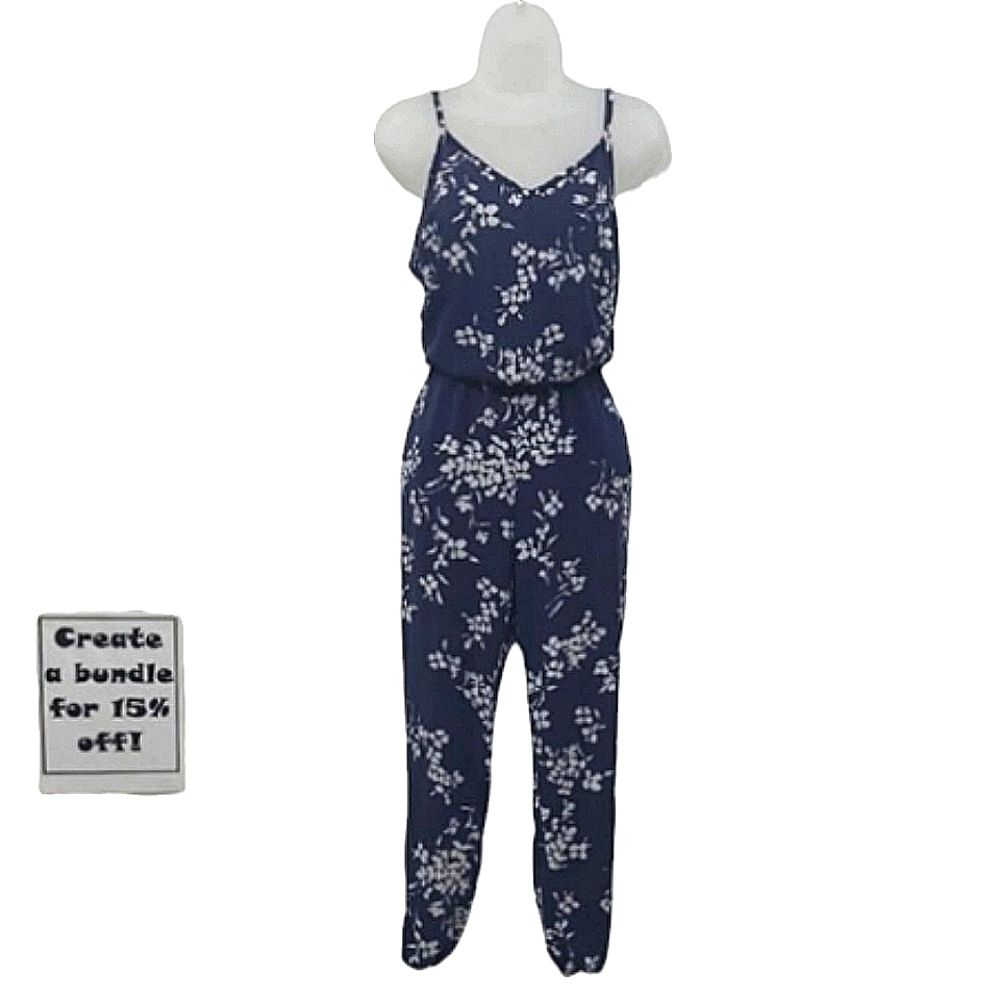 GAP Jumpsuit Romper Crop Ankle Jumper Floral Spaghetti Strap Tank Top One Piece